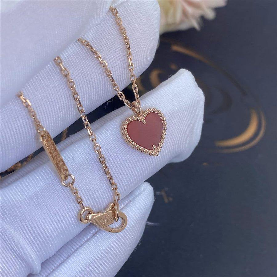 [Luxery]SWEET CLOVER CARNELIAN HEART NECKLACE