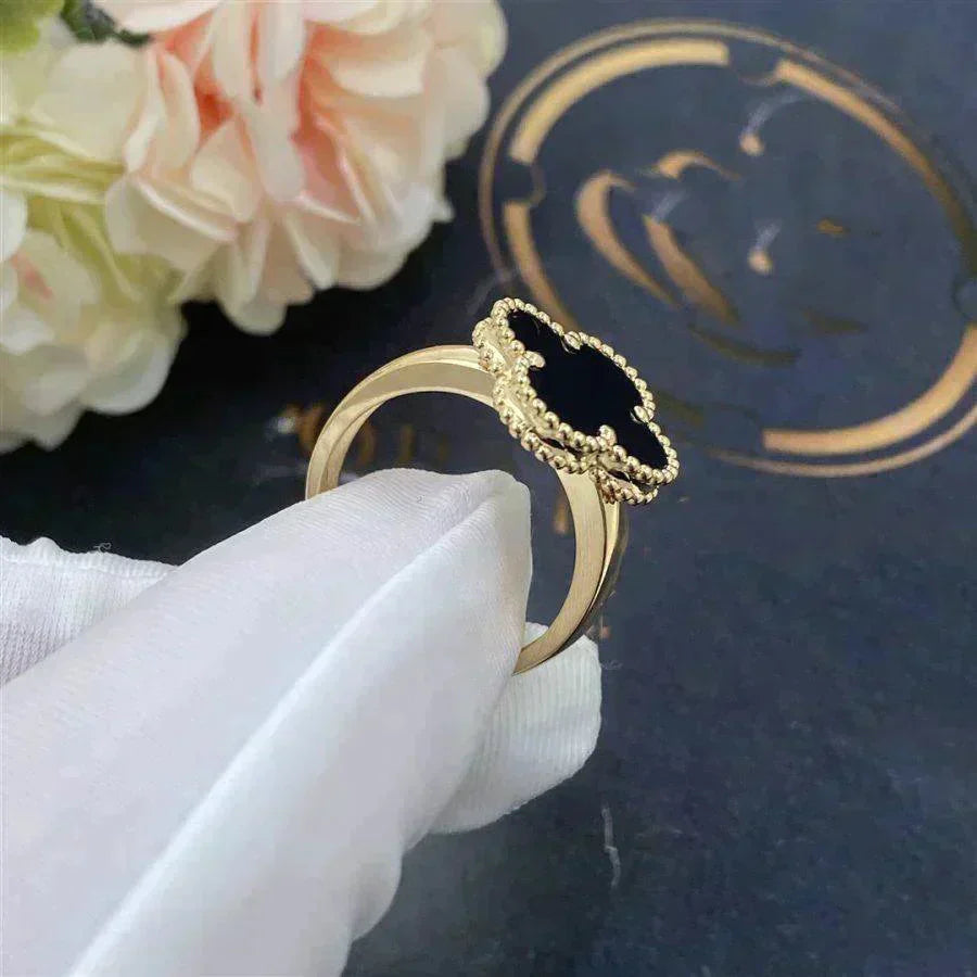 [Luxery]CLOVER ONYX RING