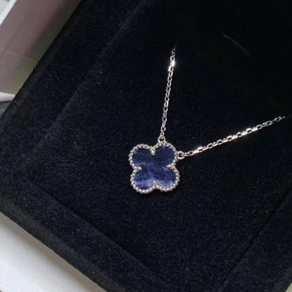 [Luxery]CLOVER 15MM PIETERSITE NECKLACE SILVER