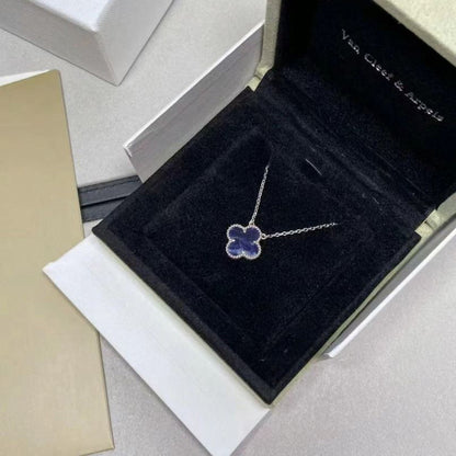 [Luxery]CLOVER 15MM PIETERSITE NECKLACE SILVER
