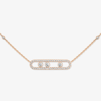 [Luxery] Move Pave_ Rose Gold Diamond Necklace