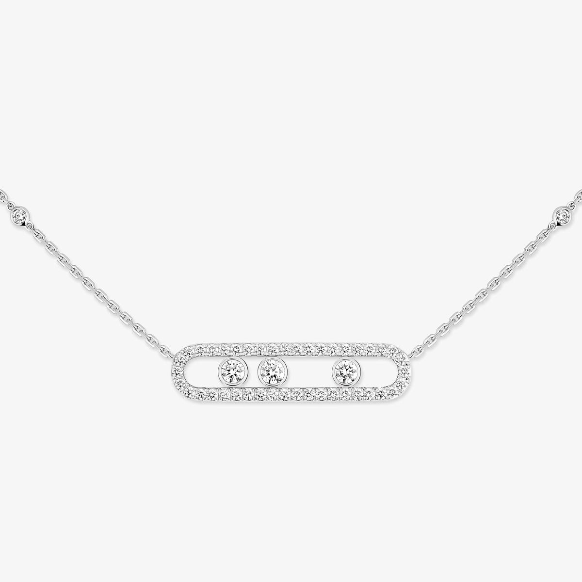 [Luxery] Move Pave_ Rose Gold Diamond Necklace