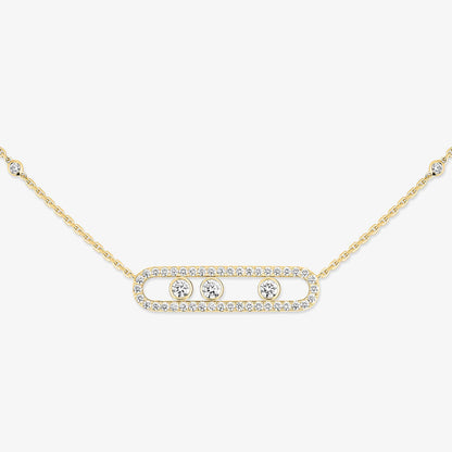 [Luxery] Move Pave_ Rose Gold Diamond Necklace
