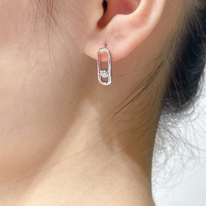[Luxery]MOVE UNO SMALL 1 DIAMOND EARRINGS