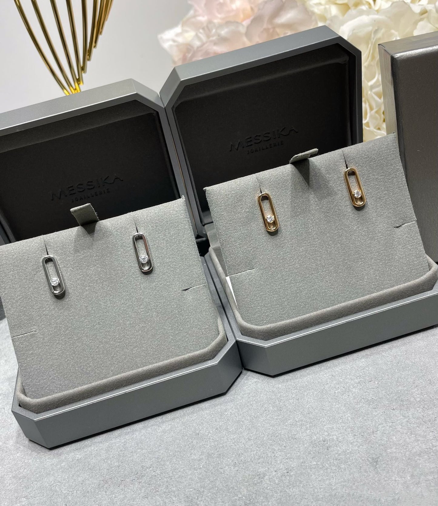 [Luxery]MOVE UNO SMALL 1 DIAMOND EARRINGS