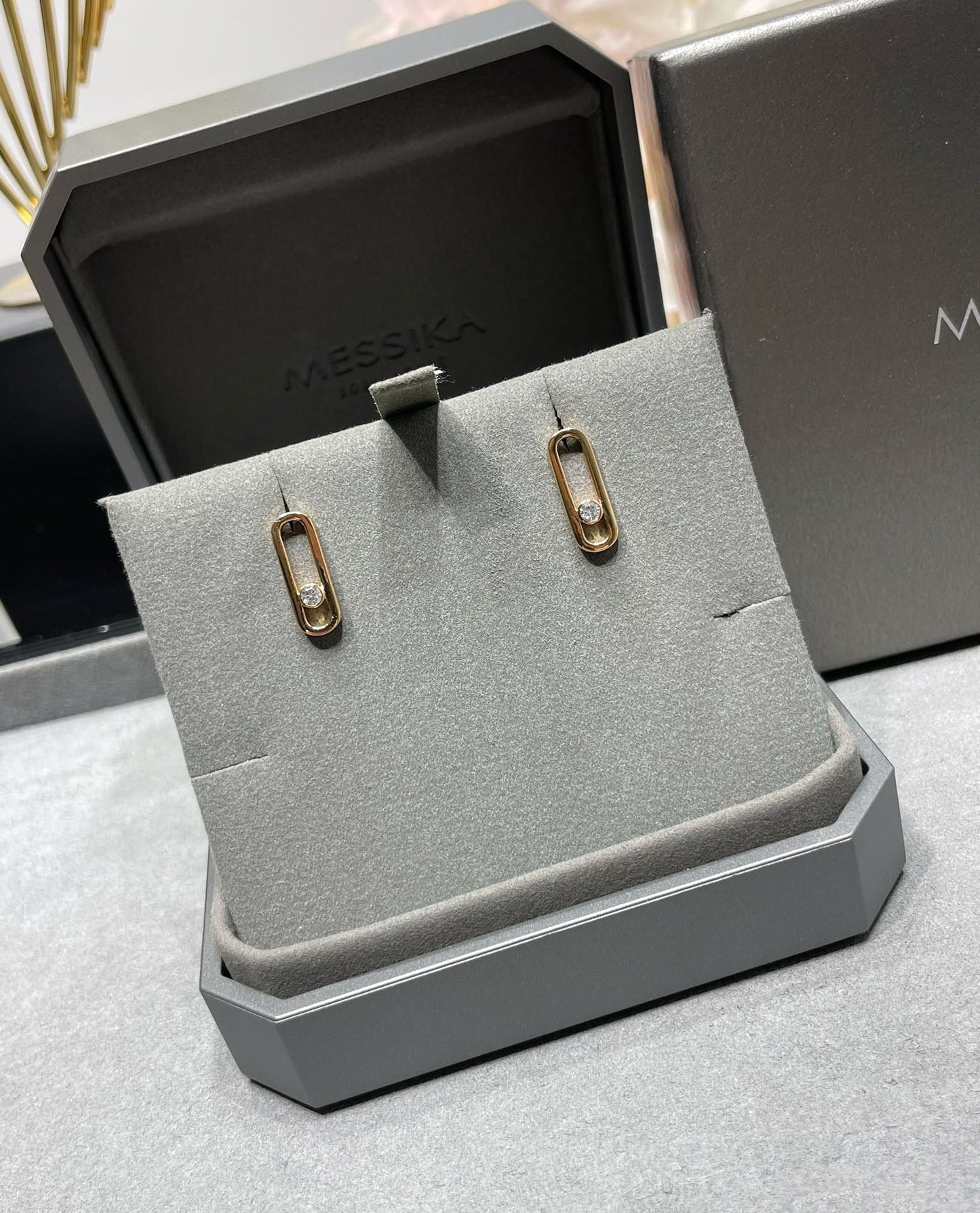 [Luxery]MOVE UNO SMALL 1 DIAMOND EARRINGS