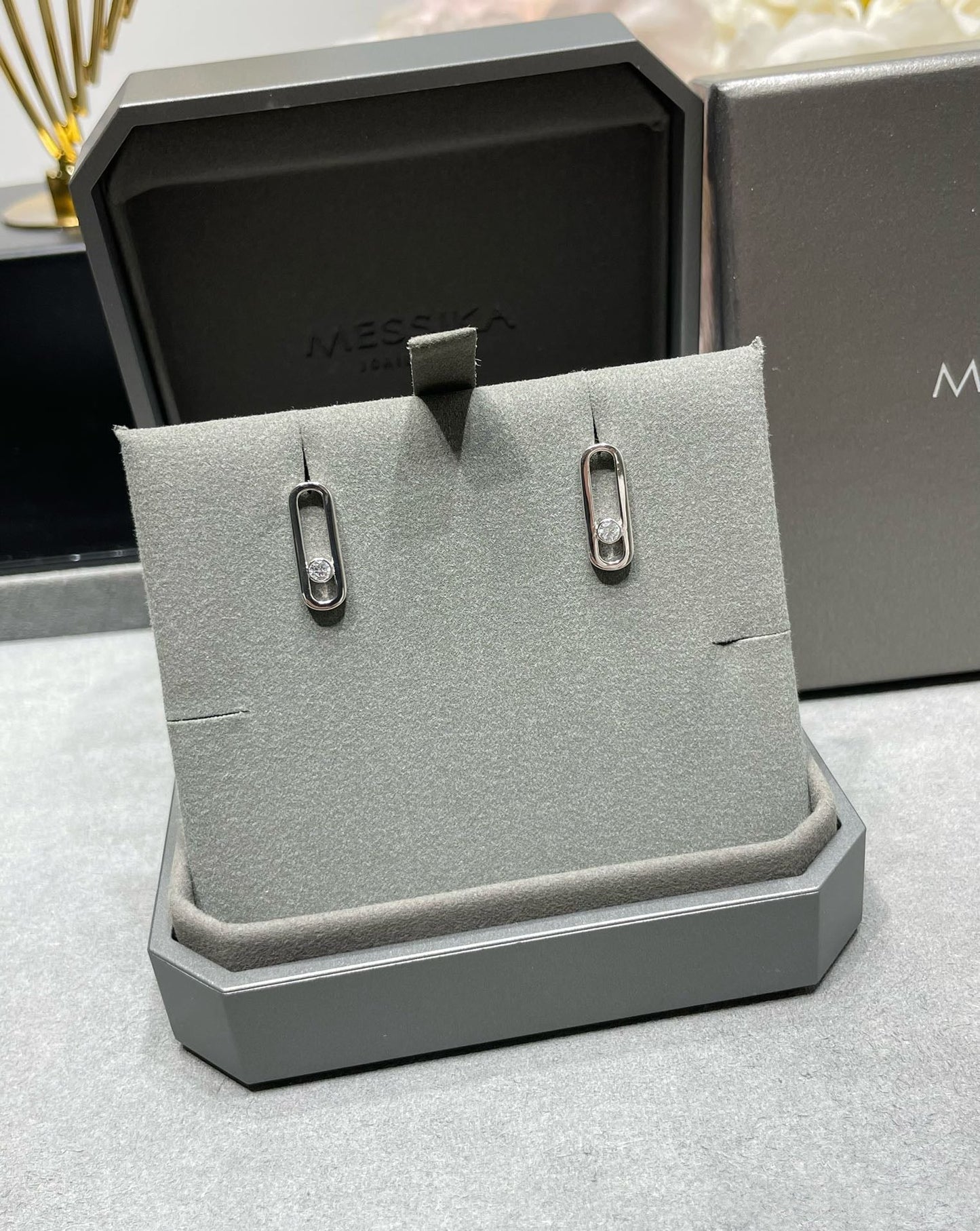 [Luxery]MOVE UNO SMALL 1 DIAMOND EARRINGS