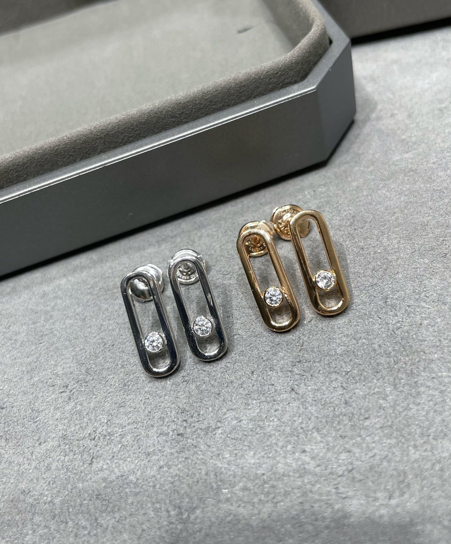 [Luxery]MOVE UNO SMALL 1 DIAMOND EARRINGS