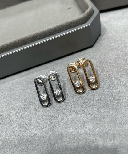 [Luxery]MOVE UNO SMALL 1 DIAMOND EARRINGS