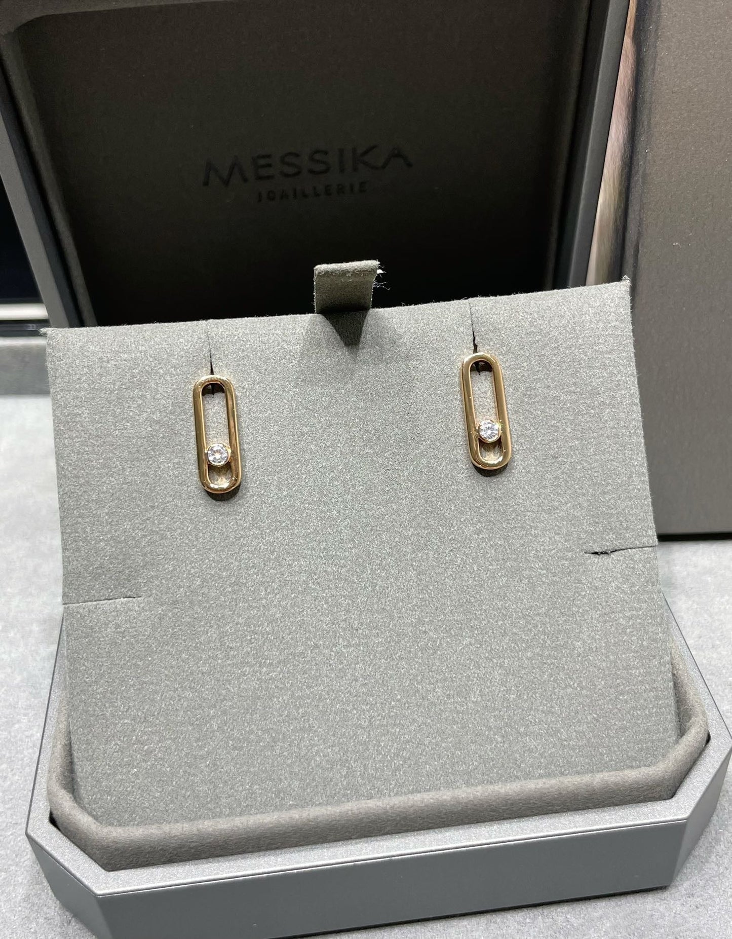 [Luxery]MOVE UNO SMALL 1 DIAMOND EARRINGS