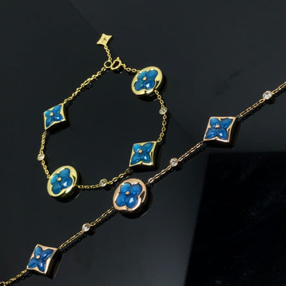 [Luxery]STAR AND SUN 4 MOTIF BLUE BRACELET