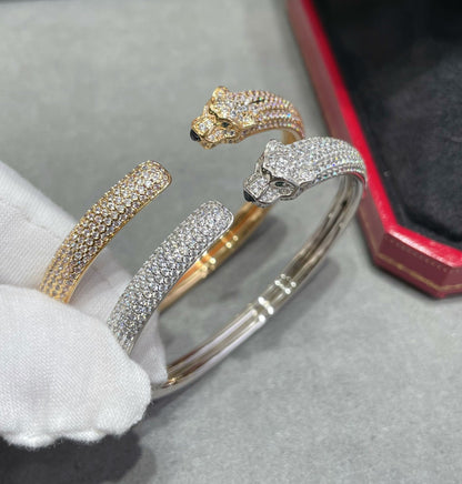 [Luxery]PANTHERE FULL DIAMOND OPEN BRACELET