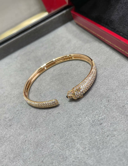[Luxery]PANTHERE FULL DIAMOND OPEN BRACELET