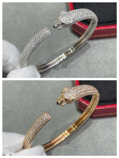 [Luxery]PANTHERE FULL DIAMOND OPEN BRACELET