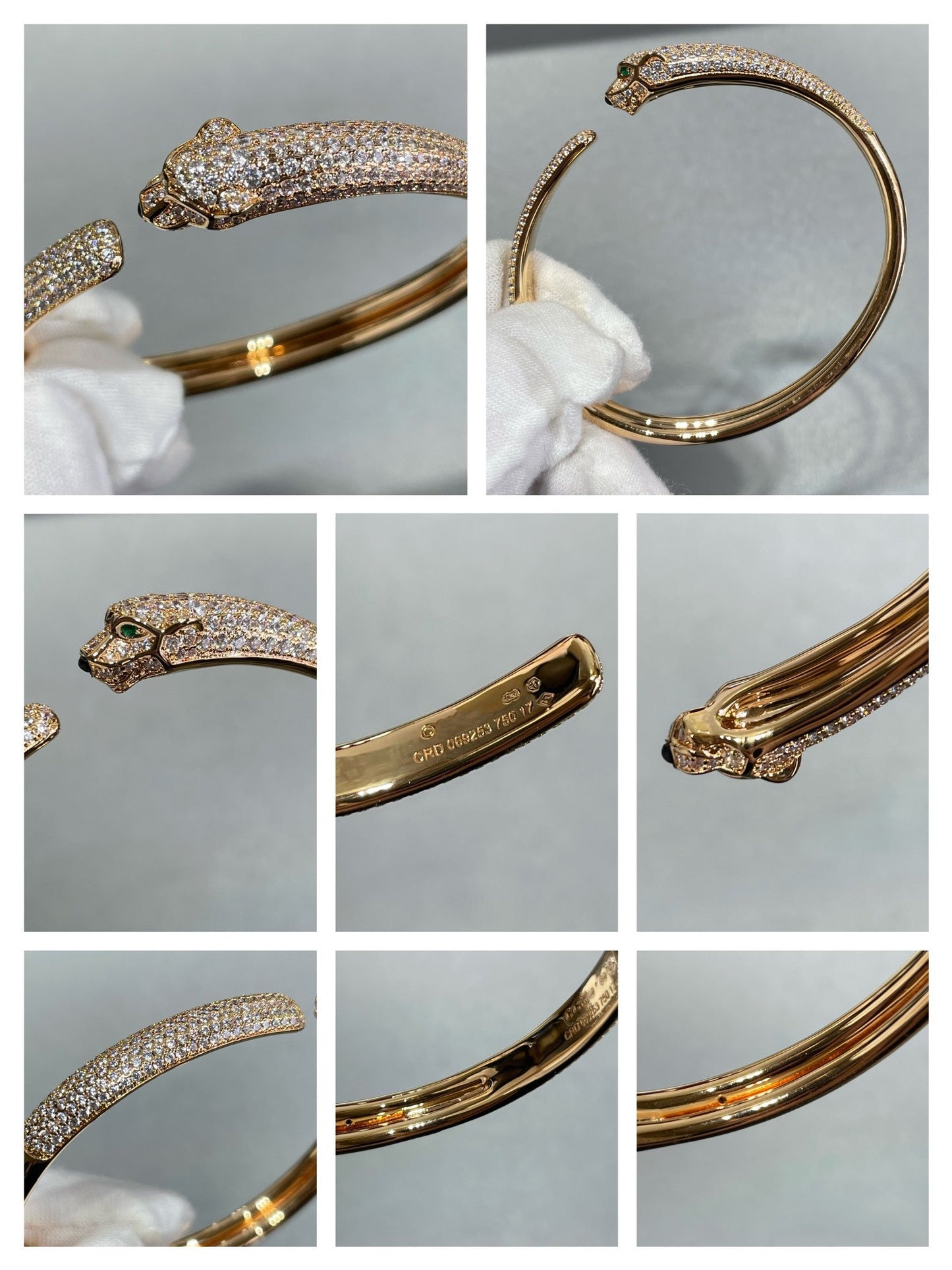 [Luxery]PANTHERE FULL DIAMOND OPEN BRACELET