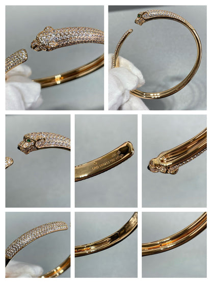 [Luxery]PANTHERE FULL DIAMOND OPEN BRACELET