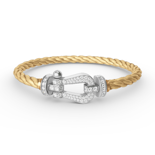 [Luxery]FORCE LARGE HORSESHOE FULL DIAMOND BRACELET SILVER