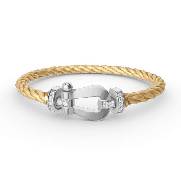 [Luxery]FORCE LARGE HORSESHOE HALF DIAMOND BRACELET SILVER
