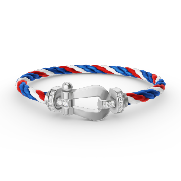 [Luxery]FORCE LARGE HORSESHOE HALF DIAMOND BRACELET SILVER