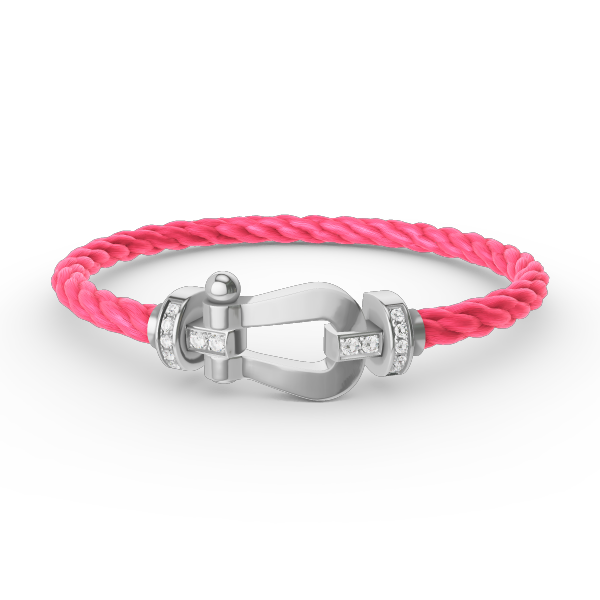 [Luxery]FORCE LARGE HORSESHOE HALF DIAMOND BRACELET SILVER