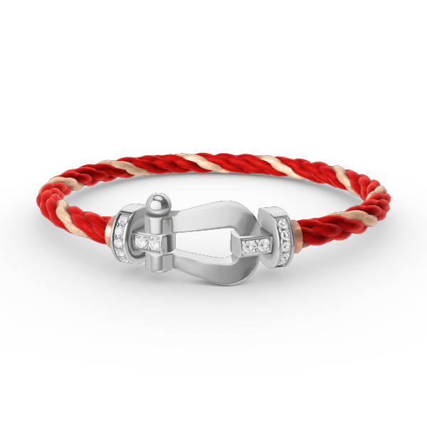 [Luxery]FORCE LARGE HORSESHOE HALF DIAMOND BRACELET SILVER