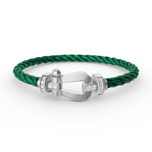 [Luxery]FORCE LARGE HORSESHOE HALF DIAMOND BRACELET SILVER