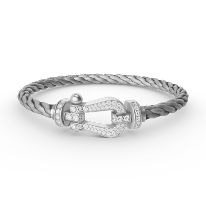 [Luxery]FORCE LARGE HORSESHOE FULL DIAMOND BRACELET SILVER