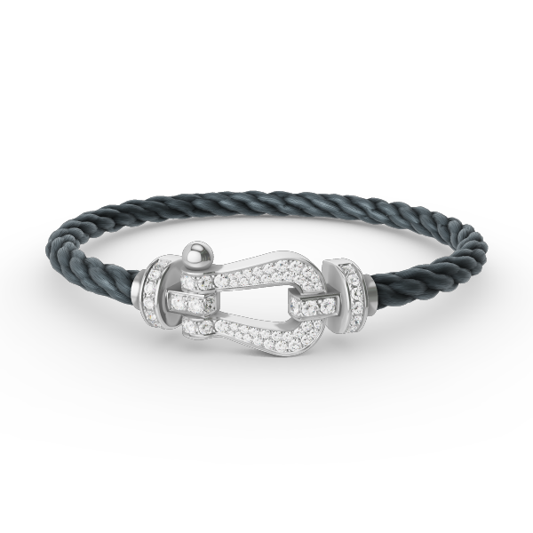 [Luxery]FORCE LARGE HORSESHOE FULL DIAMOND BRACELET SILVER