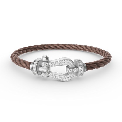 [Luxery]FORCE LARGE HORSESHOE FULL DIAMOND BRACELET SILVER
