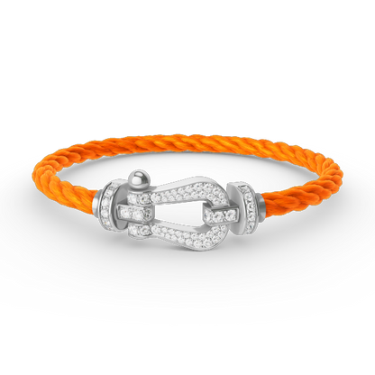[Luxery]FORCE LARGE HORSESHOE FULL DIAMOND BRACELET SILVER