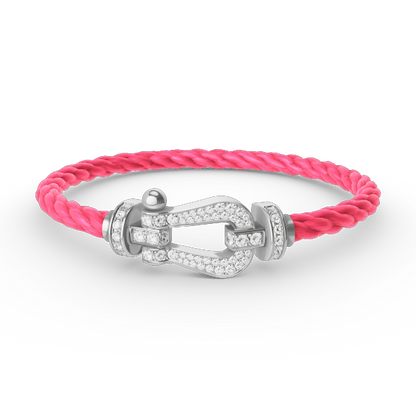 [Luxery]FORCE LARGE HORSESHOE FULL DIAMOND BRACELET SILVER