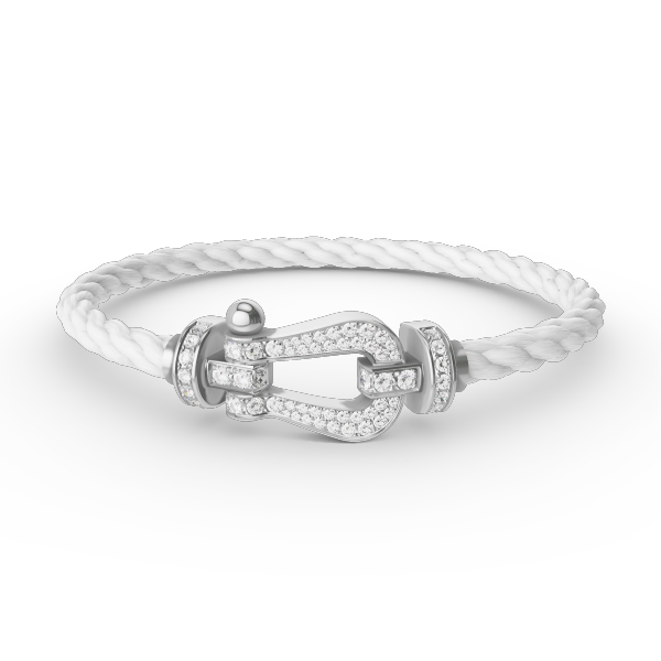 [Luxery]FORCE LARGE HORSESHOE FULL DIAMOND BRACELET SILVER