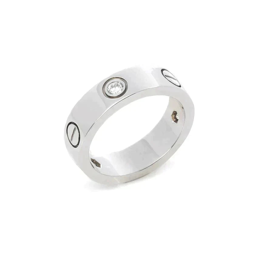 [Luxery]LOVE RING 5.5MM 3 DIAMONDS SILVER