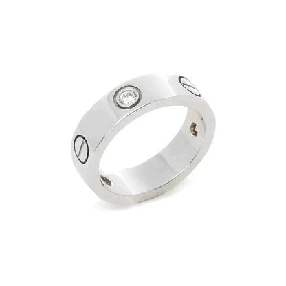 [Luxery]LOVE RING 5.5MM 3 DIAMONDS SILVER