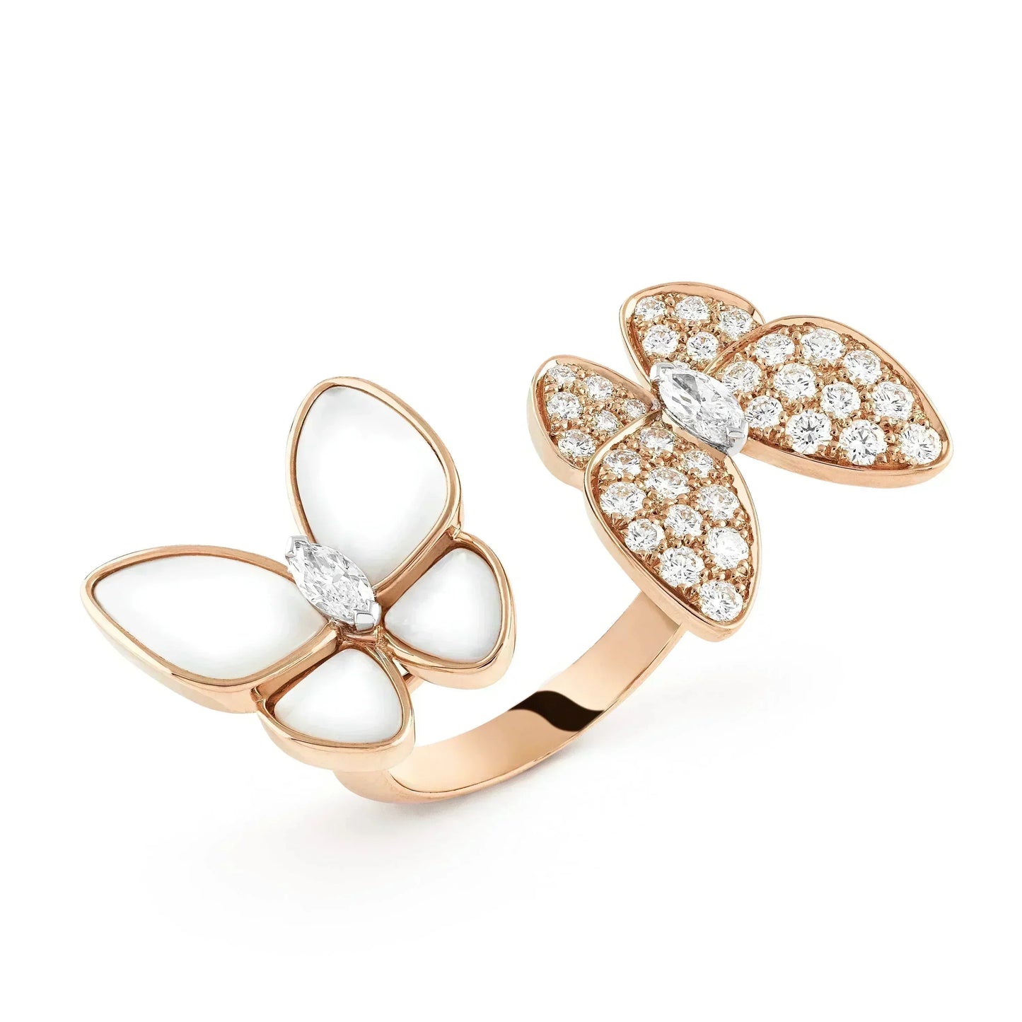 [Luxery]TWIN BUTTERFLY DIAMOND MOP RING